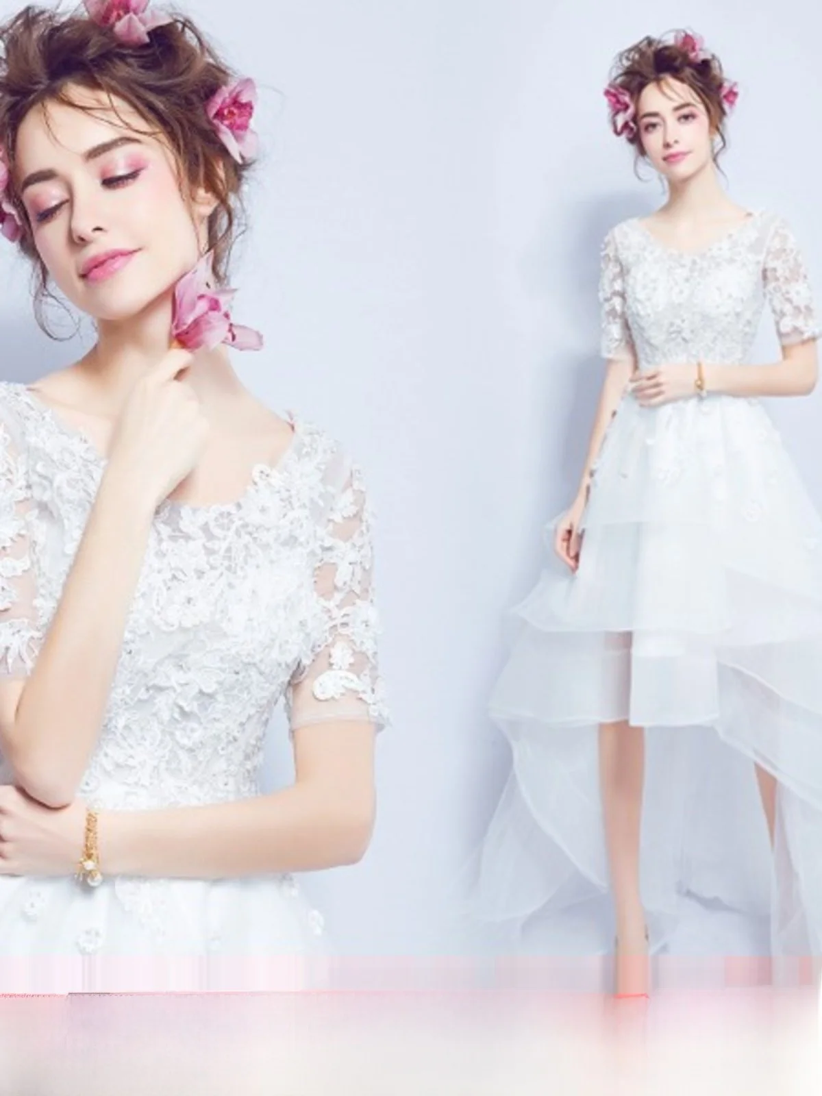 

Романтическое свадебное платье, фата, вечернее платье для помолвки/дня рождения, утренний халат, новинка, свадебное платье Ele Angel 2367