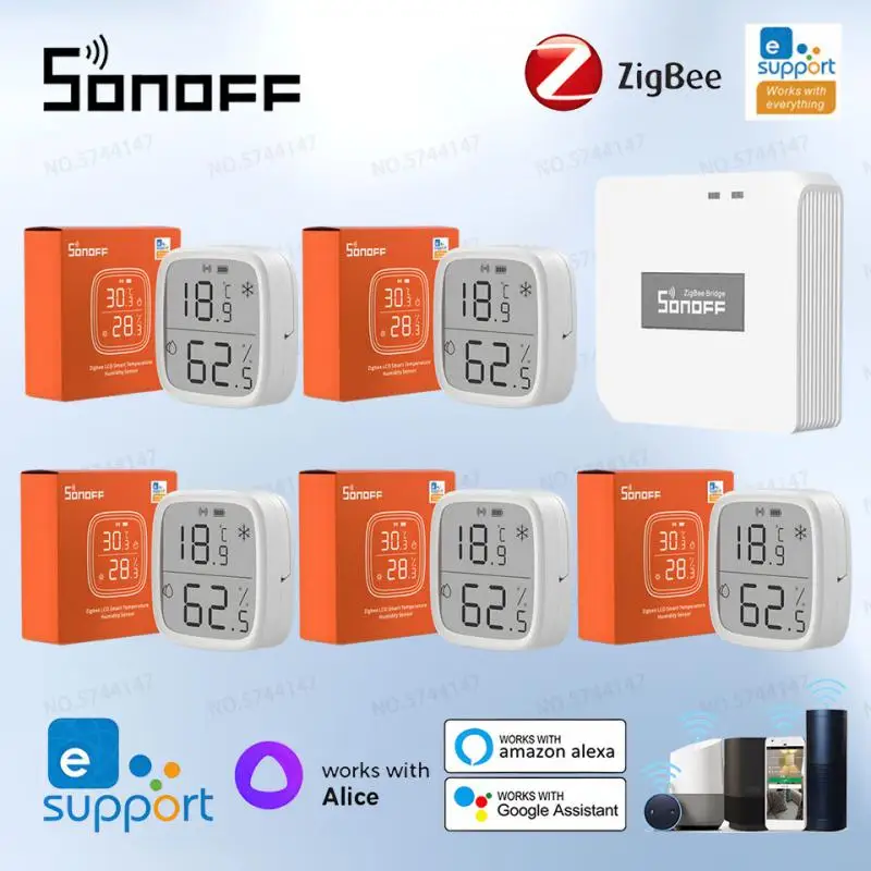 SONOFF SNZB-02D Zigbee Sensor Smart Temperature Humidity Sensor Smart Home LCD Real-time Monitor Works ZBBrige Alexa Google Home