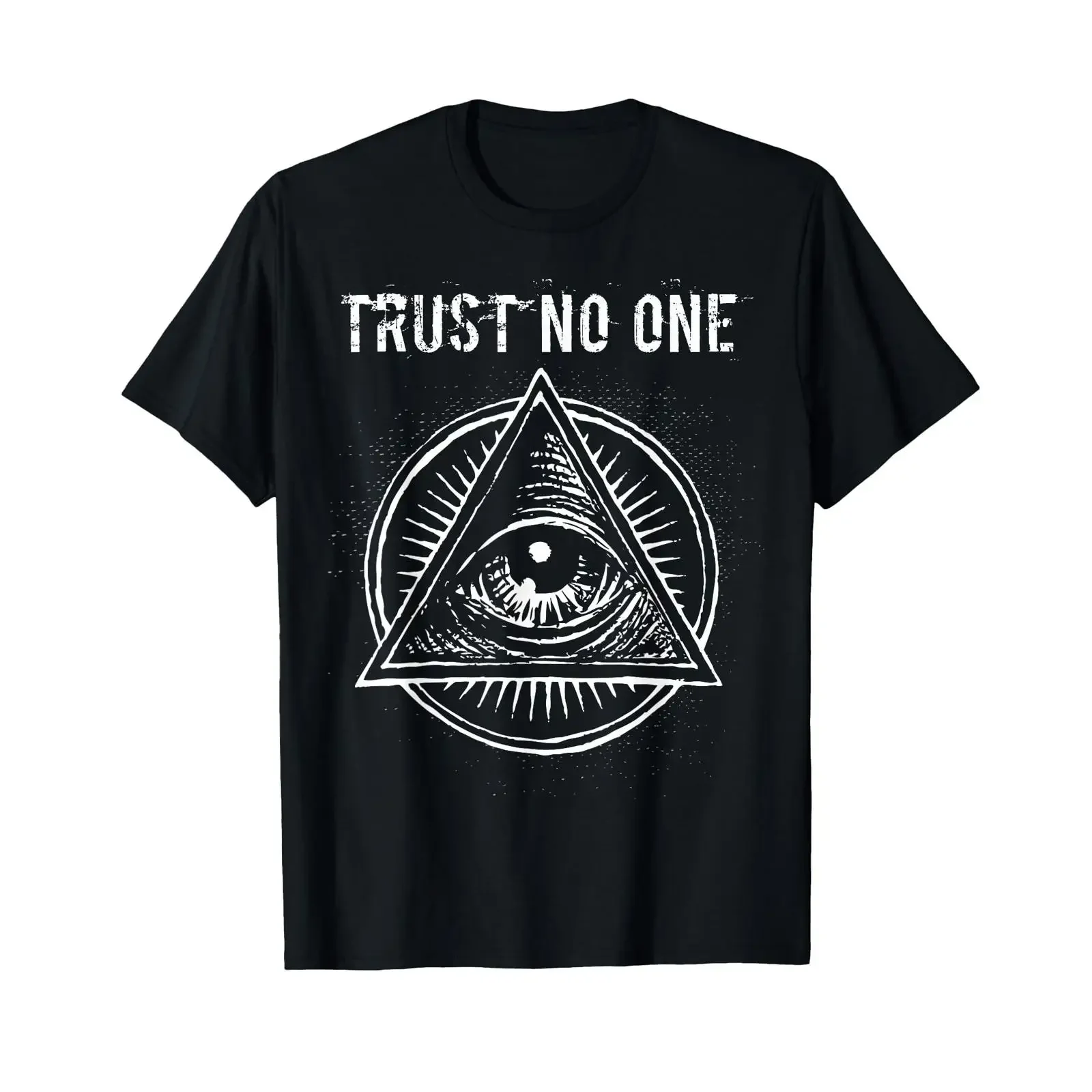 Illuminati Clothing Trust No One T Shirt All Seeing Eye vintage Washed Breathable Top For Everyday Wear Stylish Casual