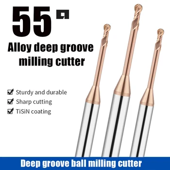 Frez do kulka ze stopu z głębokim rowkiem r0, 5/r0, 75/r1, który unika długiego cięcia szyjnego wydłużenie stali z głębokim otworem CNC 2F do metalu