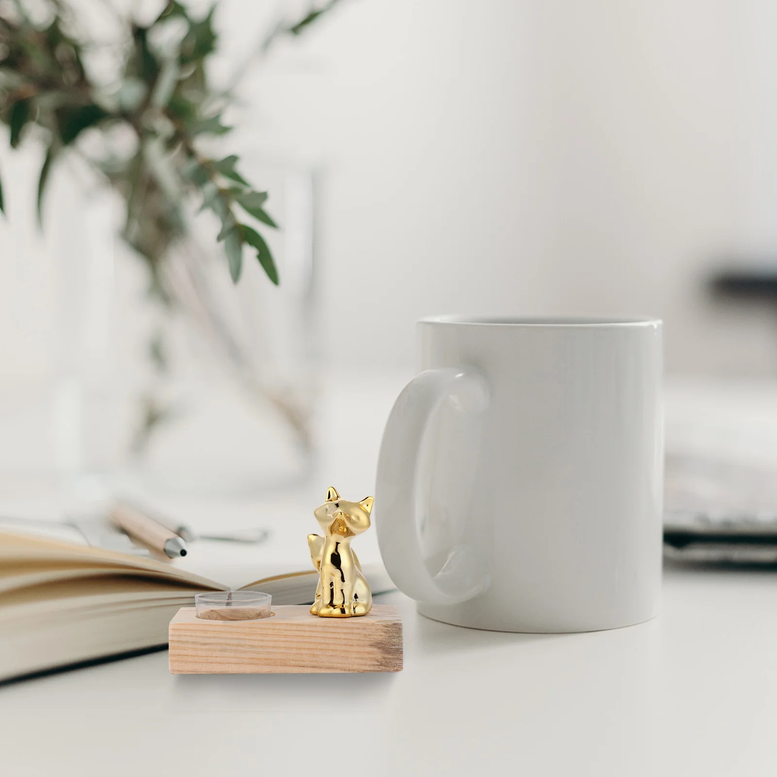 

1Set Wooden Candlestick Creative Holder Safe Use Home Ornament Party Wedding Decor Gift Stick Christmas Adornment