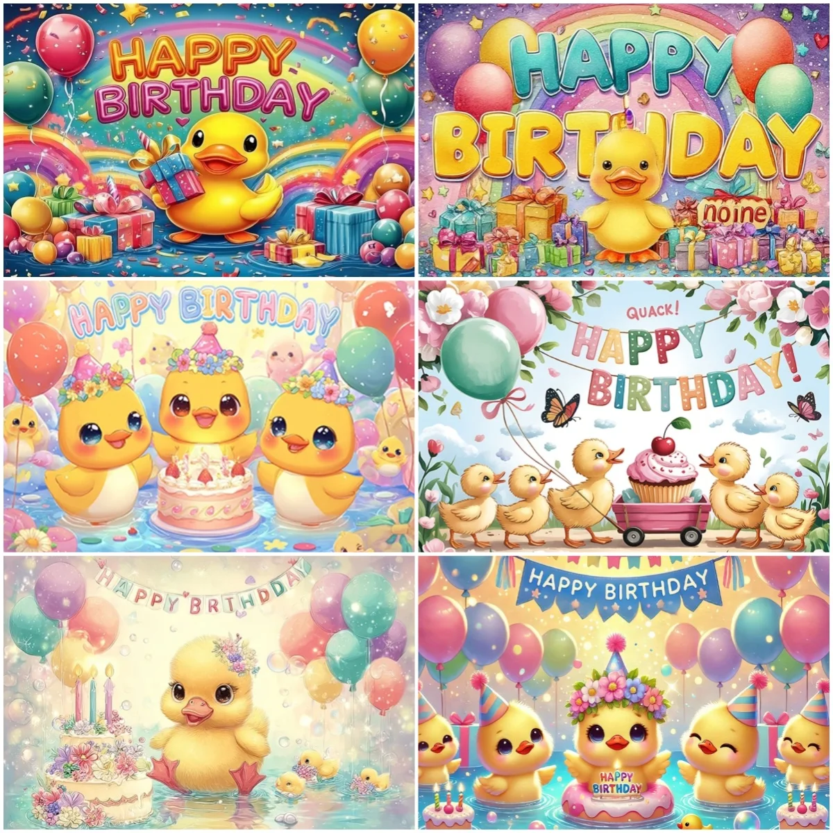

Cute Yellow Duck Theme Birthday Party Decoration Background Baby Shower Banner Decor Newborn Adult Photography Backdrop Studios