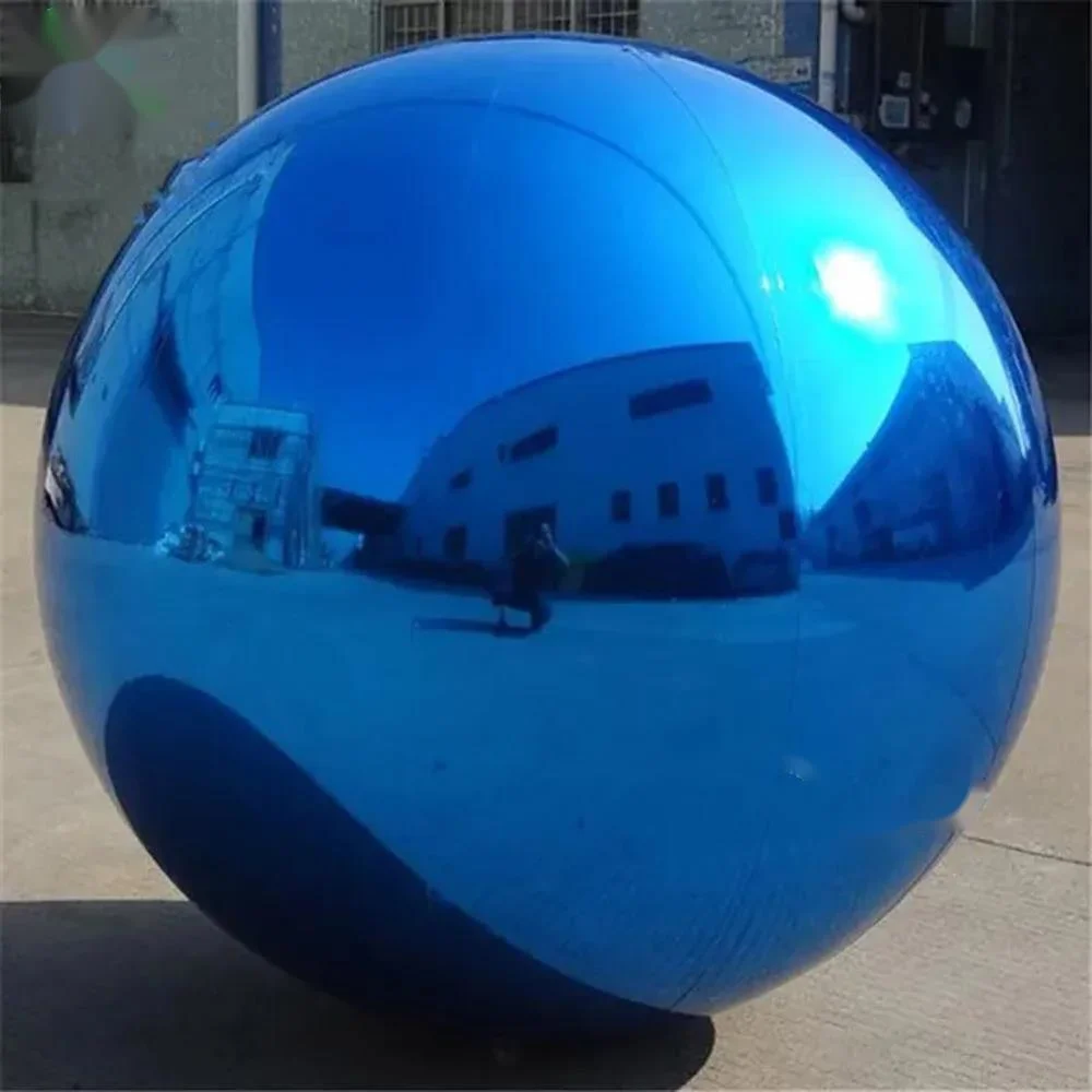 wholesale Rushed Blue Giant Inflatable Mirror Ball Nightclub Refective Disco Balloon Party Wedding Huge Floating Sphere Event