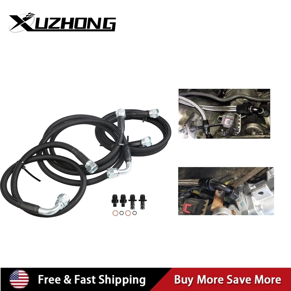 

For 2003-2007 Dodge Ram Cummins 2500 3500 5.9L Durable 48RE Transmission Cooler Hoses Lines Kit Black