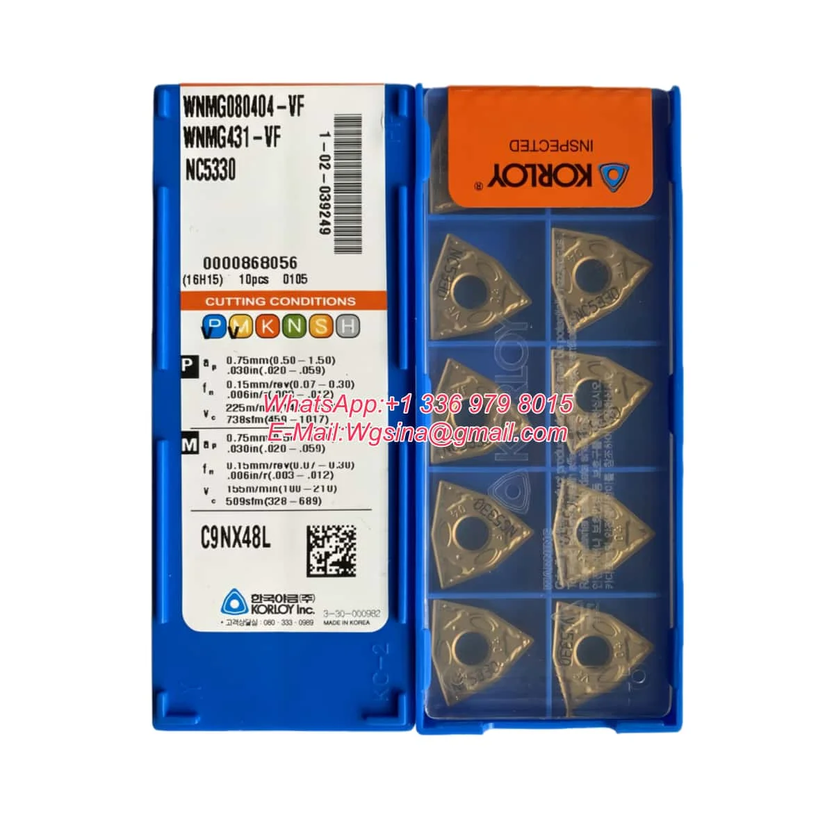 

Korloy 100% оригинальный WNMG 060404 060408 080404 080408 HS GR GS HM MK VP2 PC8110 NC6315 NC3020 PC9030 Поворотная вставка