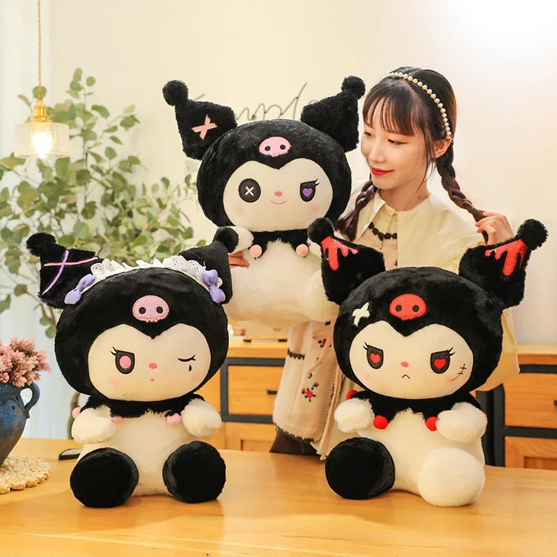 Sanrio Nuovo Modello Diavolo Kuromi Giocattoli di Peluche Cuscini per Dormire per Bambini Panno di Peluche Bambole Cuscini per Dormire per Ragazze Bambole