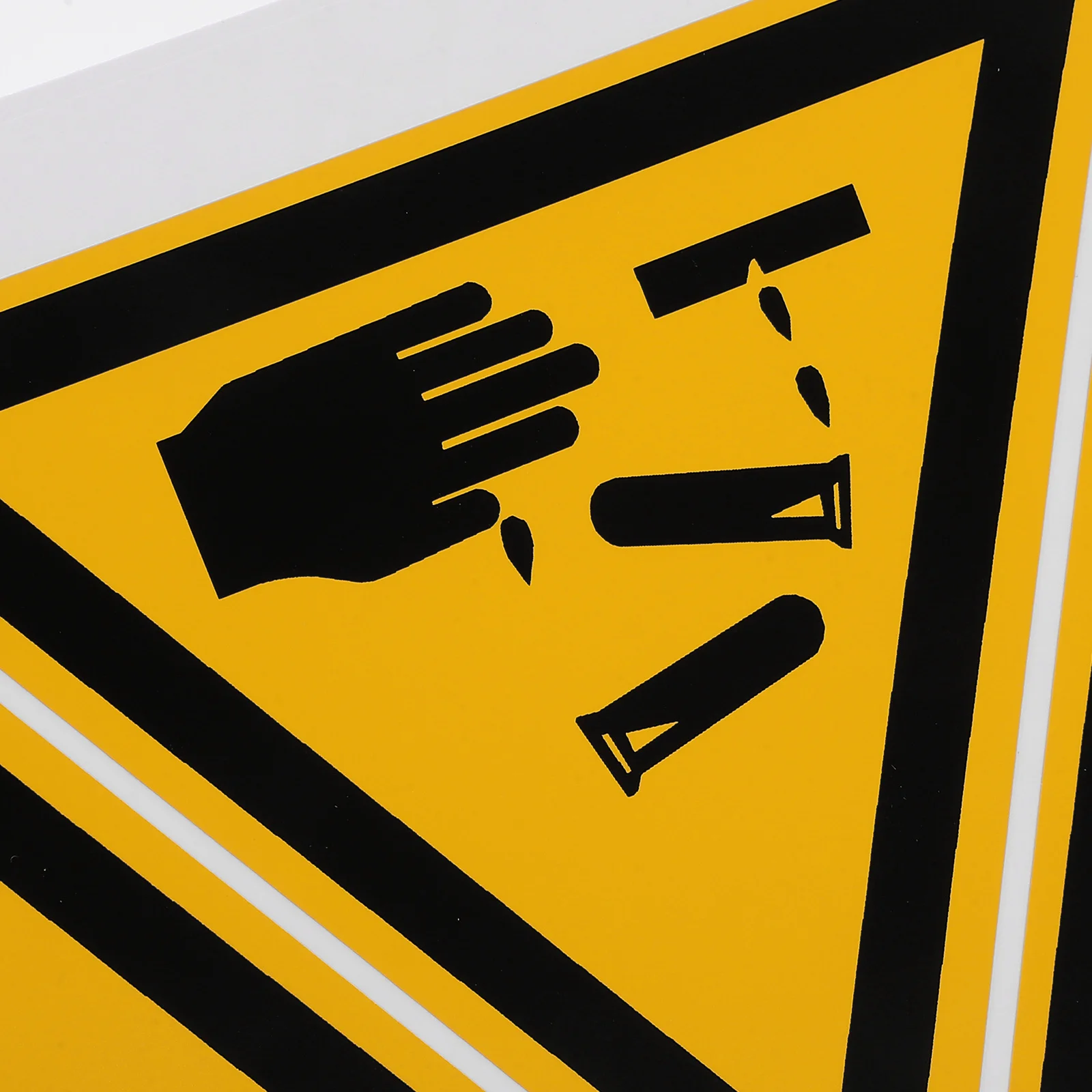 6Pcs Warning Stickers Safety Caution Against Corrosion Signs Self Adhesive Vinyl for Industrial Factory Warehouse Machine