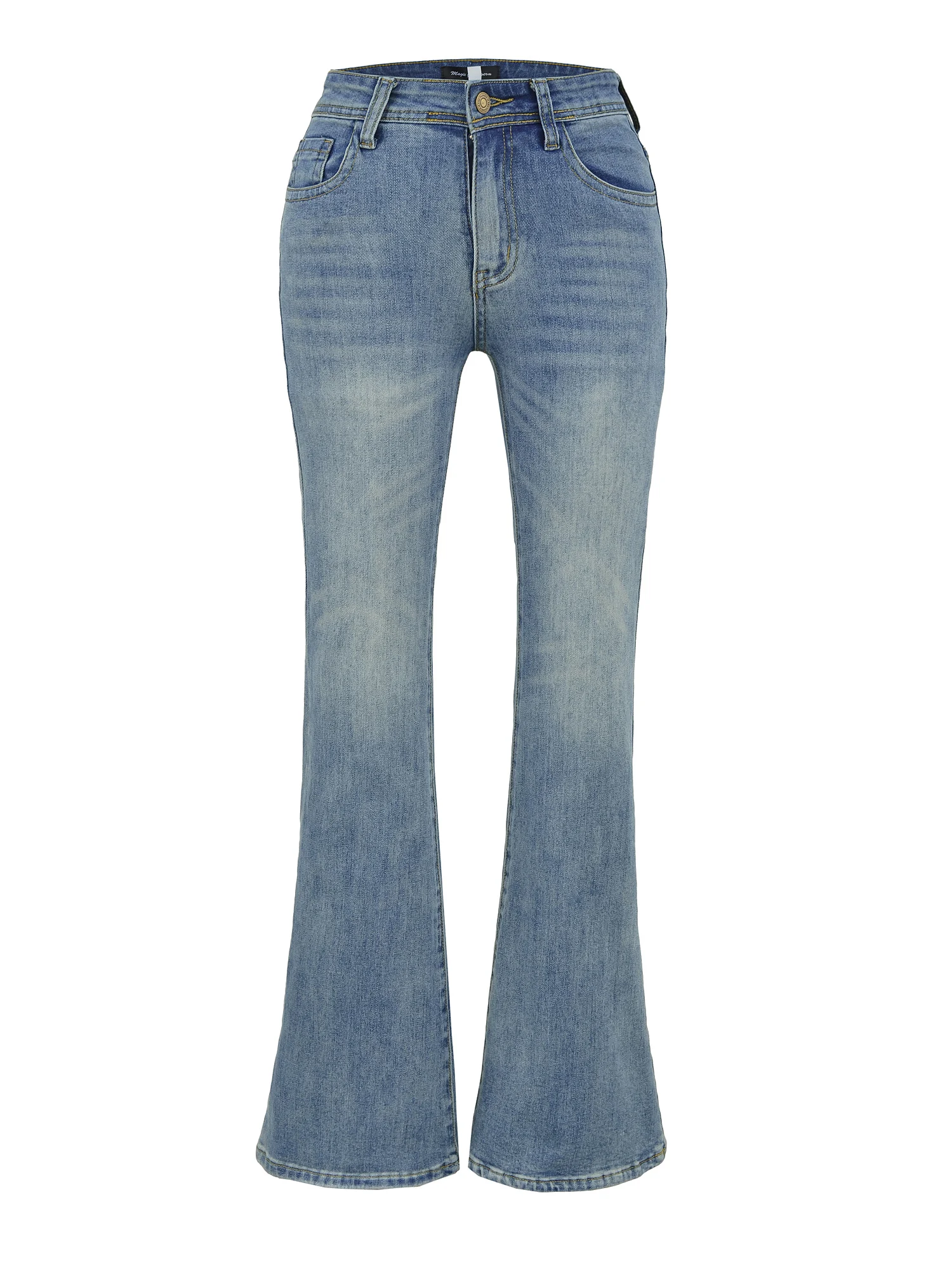 

Ретро американские эластичные утягивающие расклешенные джинсы со средней и низкой талией, женские универсальные облегающие узкие длинные брюки