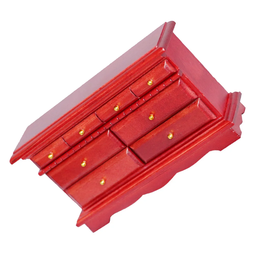 خزانة صغيرة ذات 5 أدراج أثاث منزلي خشبي بجانب السرير لتزيين المنزل الصغير وإكسسوارات مصغرة #6