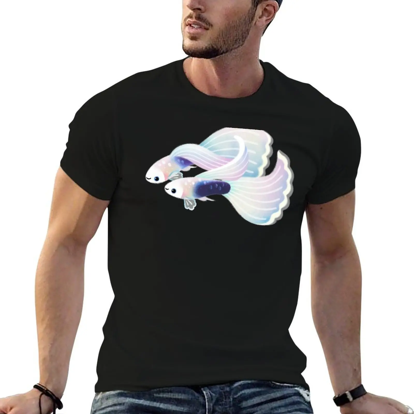 

White tuxedo guppy T-Shirt t shirts for man cotton funny cotton t shirt pack cotton t shirts high quality T-Shirt