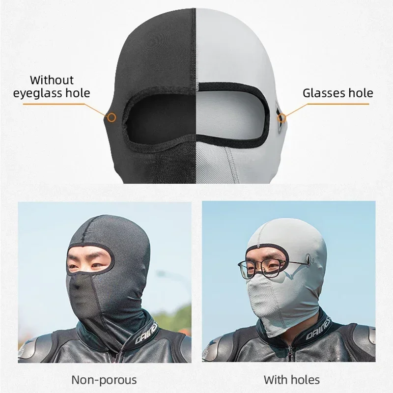 ROCKBROS Summer Cool Women Men Hat Anti-UV Full Face Mask Motorcycle Helmet Balaclava Ice Silk Breathable Dustproof Cycling Cap