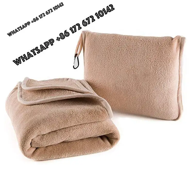 NEW Vacuum Packable Travel Blanket with Zipper and Throw Pillow Set  Airplane Blanket Travel