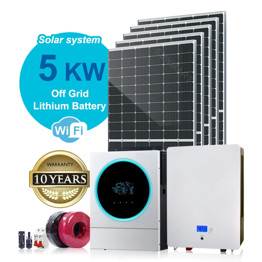 5kva Full Package Off-grid Hybrid Energy 5kw Solar Power System with Home Battery Backup 5000w Solar Panel System