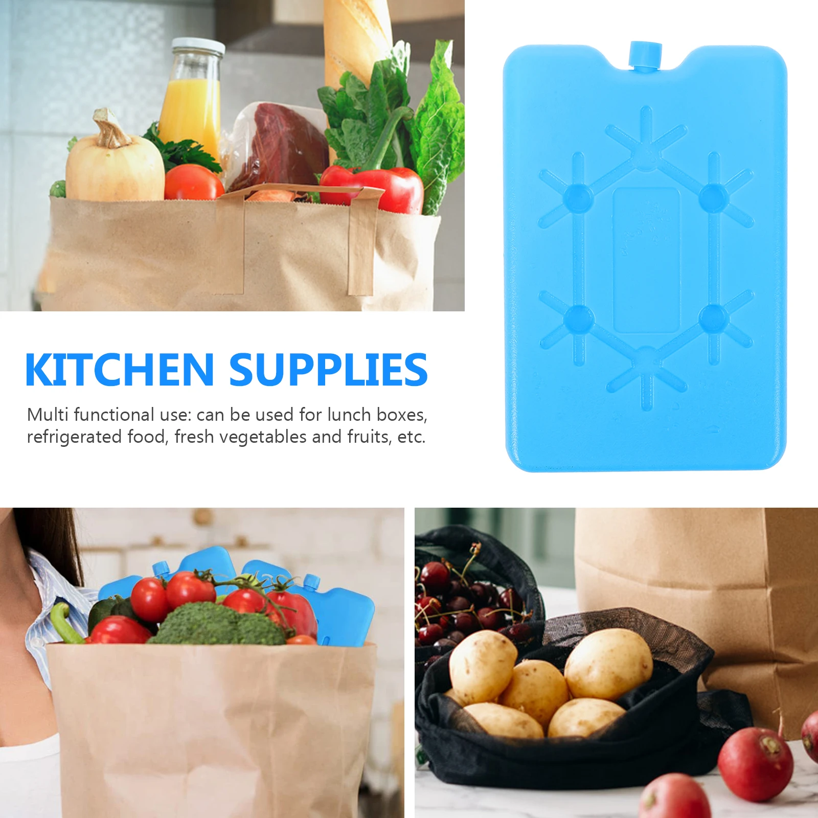 

4Pcs Reusable Cool Packs for Lunch Box Breastmilk Bottle Freezer Packs Compact Size Easy to Use Freeze Refrigerator Multiple