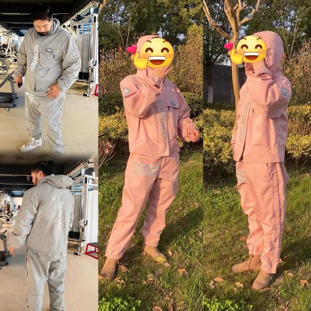Motorcycle Rider Raincoat Waterproof One-Piece Full Body Suit with Zippers and Pockets for Storm Protection 레인코트