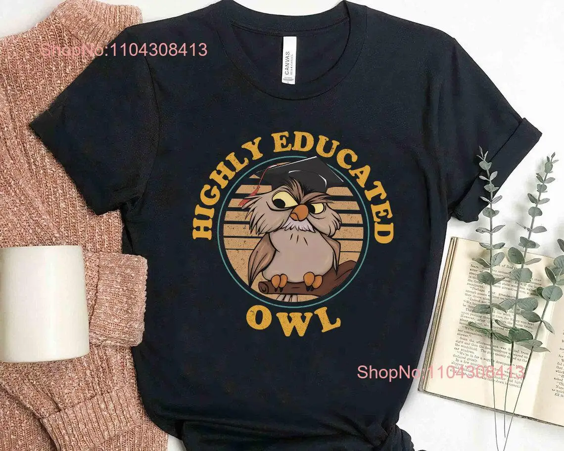 The Sword In Stone Owl Archimedes Highly Educated Comfort Colors T Shirt Family Birthday Adult Kid Toddler