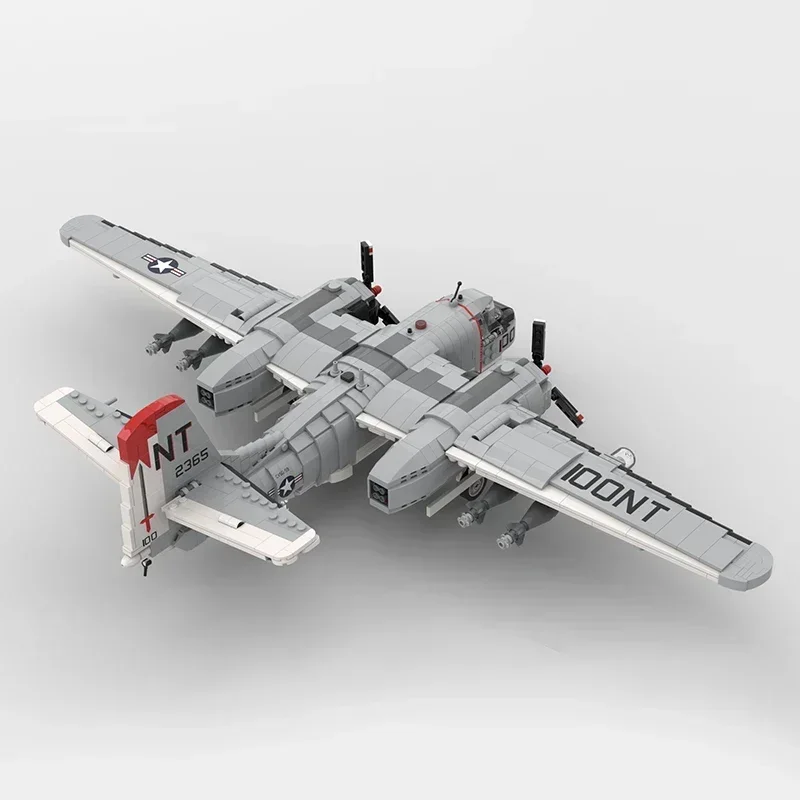 Moc Building Bricks Military Fighter Model 1:35 Scale S-2 Tracker Technology Modular Blocks Gift Christmas Toys DIY Set Assembly