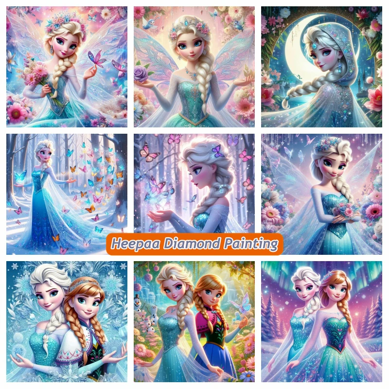 

Disney Frozen Princess Alsa Anna Diamond Painting Kits Beauty Cartoon Girl Mosaic Cross Stitch Handcraft Kids Gift Home Decor