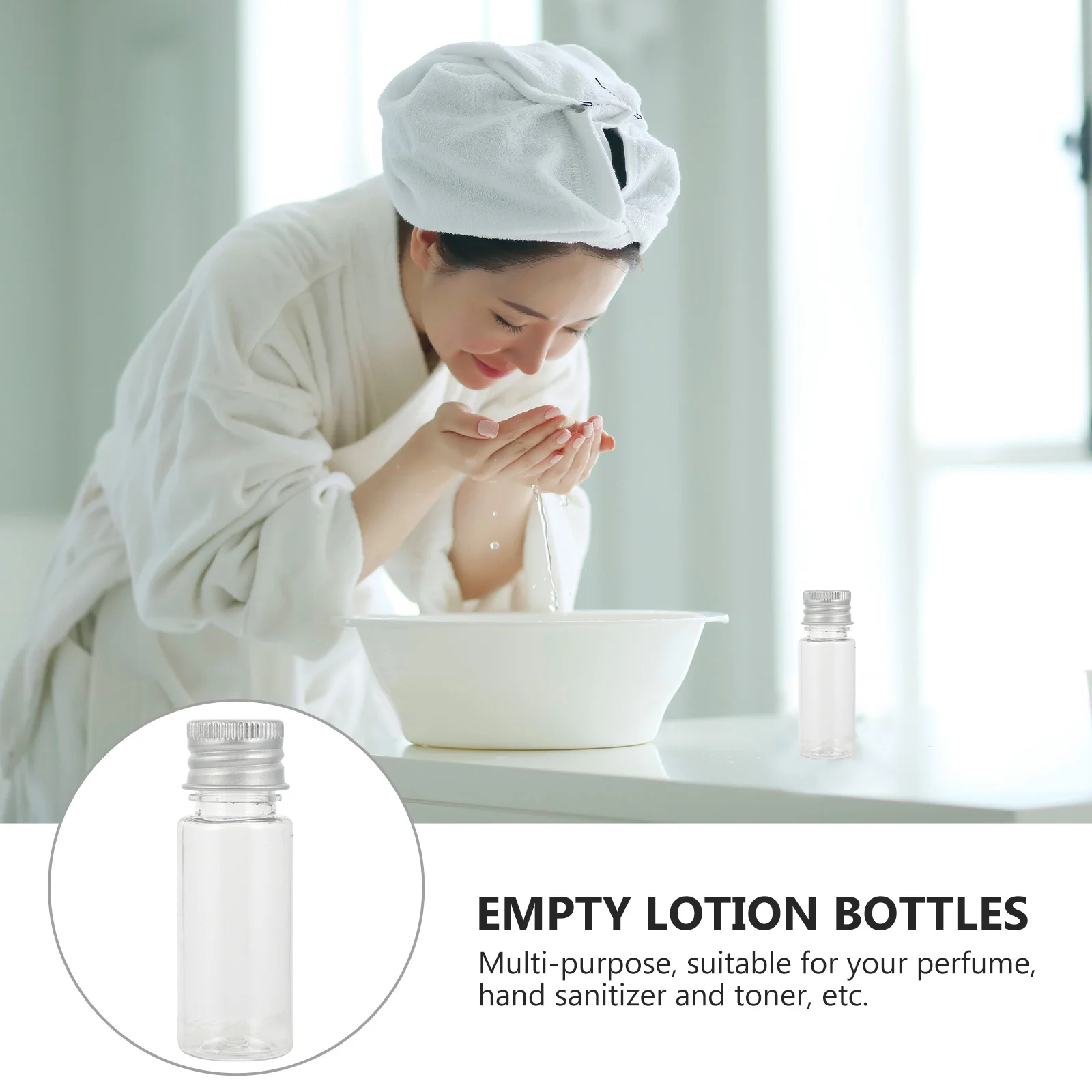 

30Pcs Empty Clear Plastic Bottles Aluminum Screw Caps Leakproof Dispensing Bottles for Travel Aluminum Caps Bottle