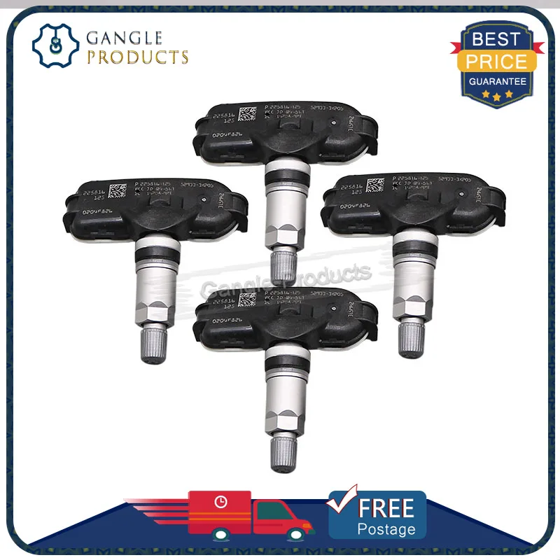 4PCS 52933-3X205 TPMS Sensor For 2012 2013 2014 2015 2016 2017 HYUNDAI ELANTRA Tire Pressure Monitor Sensor 529333X205 315MHz