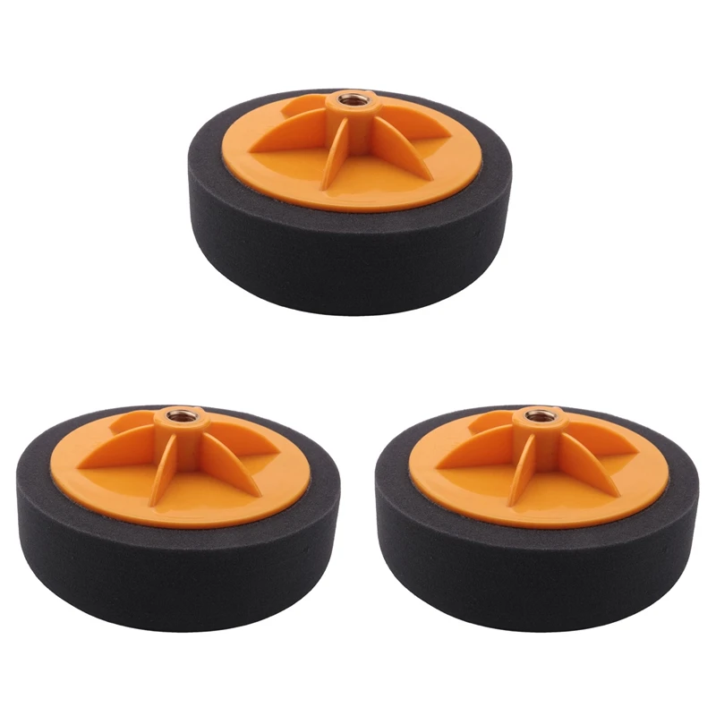 

3Pcs 6 Inch/15Cm Car Polishing Waxing Pad Sponge M14 Wheel Polishing Waxing Pad Kit Tool For Car Polisher Black