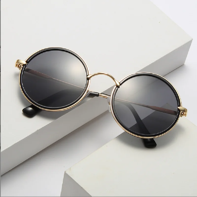 Metal round sunglasses Men's and women's luxury glasses low-cost durable sunshade mirrors first