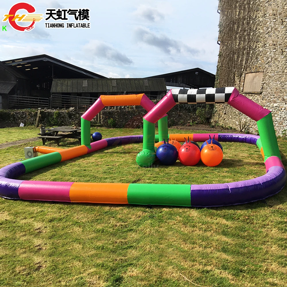 Bâche gonflable commerciale en PVC 8x6m, piste de course Didi, aire de jeux gonflable à rebond, à vendre