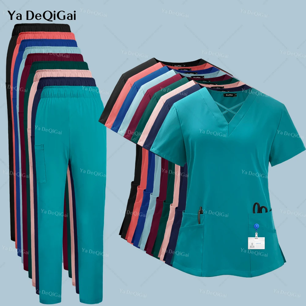 

Pet Hospital Medical Work Uniform Straight Pants Set Dental Clinic and Operating Room Stylish Doctors and Nurses in Beauty Salon