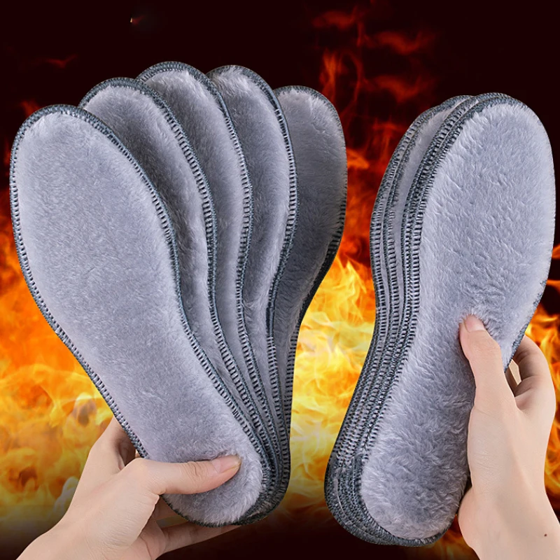 Thermal Felt Insoles Thicken Warm Heated Insoles for Men Women Winter Shoes Breathable Snow Boots Imitation Rabbit Shoe Pads