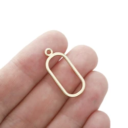 10Pcs Zinc Alloy Oval Frame Charms Bezel Mold Pressed Flower Pendant For DIY Resin Earrings Necklace Jewelry Making Accessories