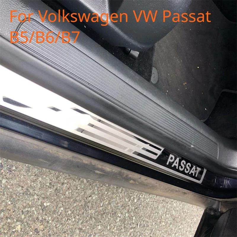 Car Styling For VolkswagenVW Passat B5/B6/B7 Sill Scuff Plates Pads Car Door Protection Pedal Board Car Accessories