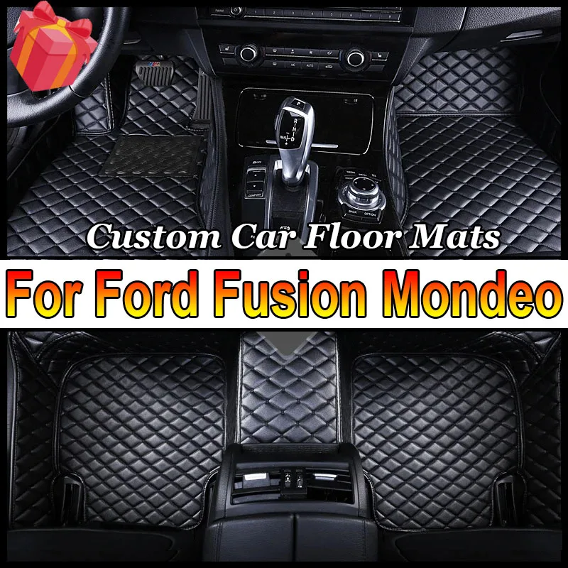 

LHD Carpets For Ford Fusion Mondeo 2016 2015 2014 2013 Car Floor Mats Leather Custom Waterproof Accessories Rugs Decoration