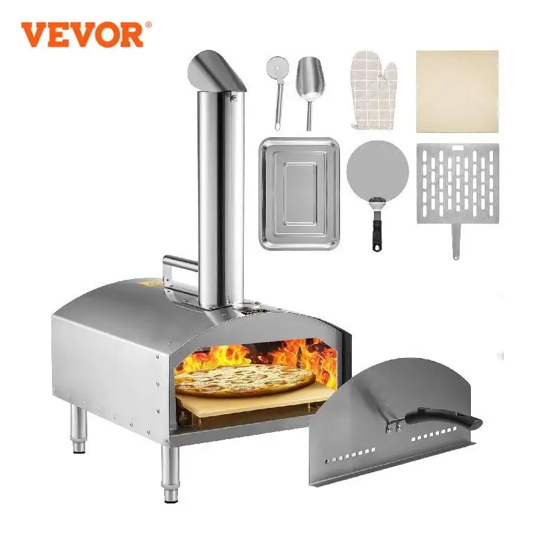 VEVOR 12 "Di Động Pizza Lò Nướng Gỗ Bắn Thực Phẩm Cấp Cho BBQ Ngoài Trời Dã Ngoại Nướng Bánh Pizza, bánh Mì Tôm, Xúc Xích