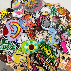 10/20/30/40/50PCS Random Mixed Embroidered Patch Iron On Patches for Clothing Cartoon Patches For DIY Handwork Clothing Stickers