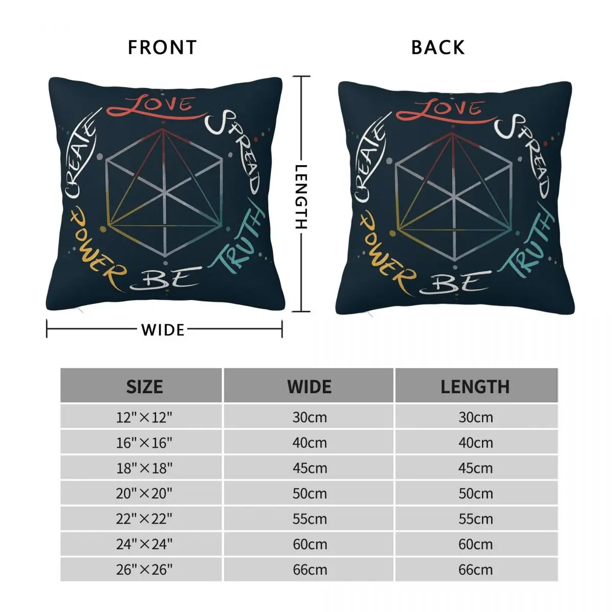 Love Truth Power Square Pillowcase Polyester Linen Velvet Creative Zip Decor Pillow Case Sofa Seater Cushion Cover