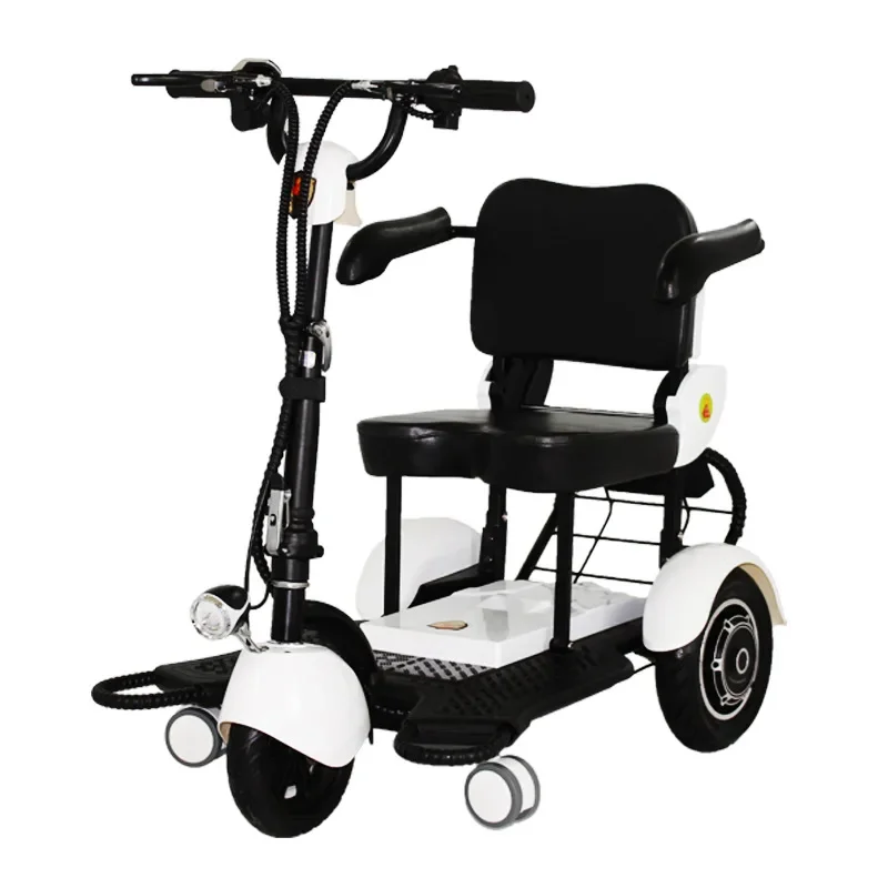 Triciclo eléctrico plegable pequeño Golden Sunset, viaje en casa para adultos en nombre de los fabricantes de vehículos eléctricos de scooter para personas mayores.