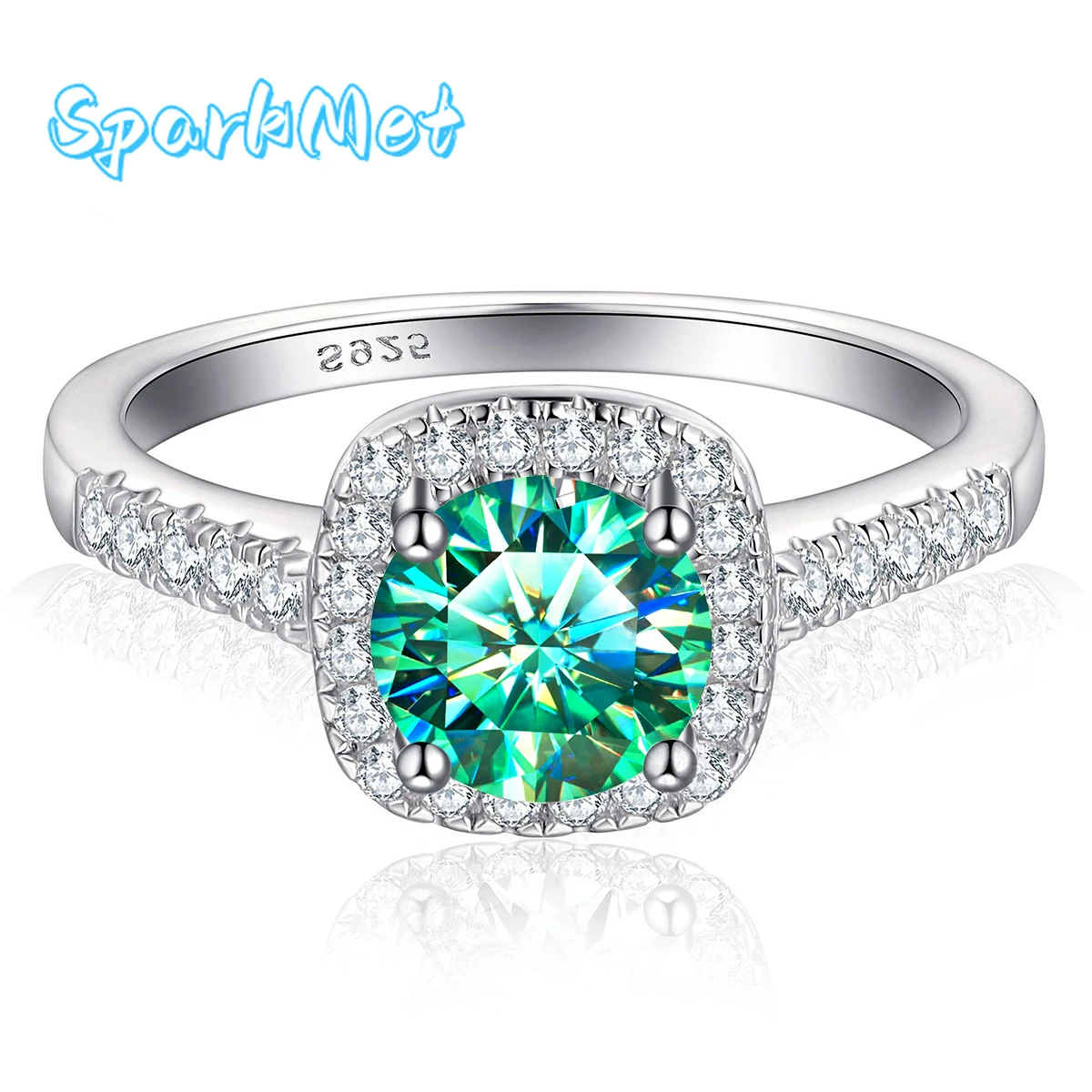 

SparkMet 100% Genuine Moissanite Classic Ring 1-2ct with Certificate Passed Diamond Test Rings Women Jewelry Gift S925 Silver