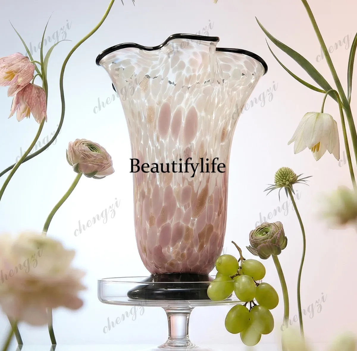 Light luxury high-end ornaments, flower arrangement in the living room niche dining table,simple and large diameter,good-looking