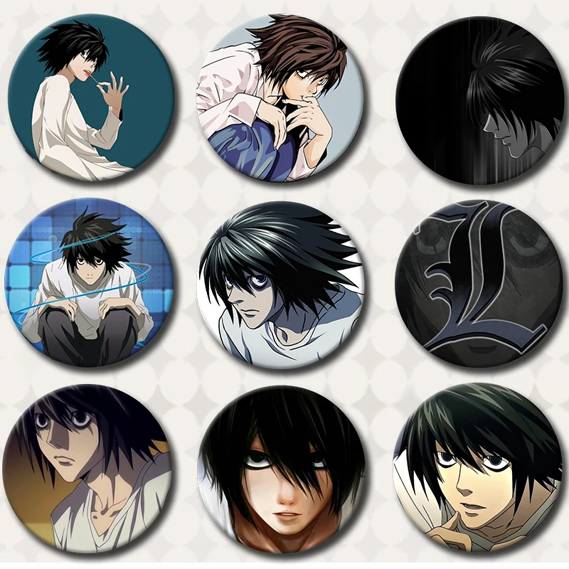 58mm Japanese Anime Death Note Portable Mirror Cute Anime Character Cartoon Mini Makeup Mirror Accessories Decor Fans Collect