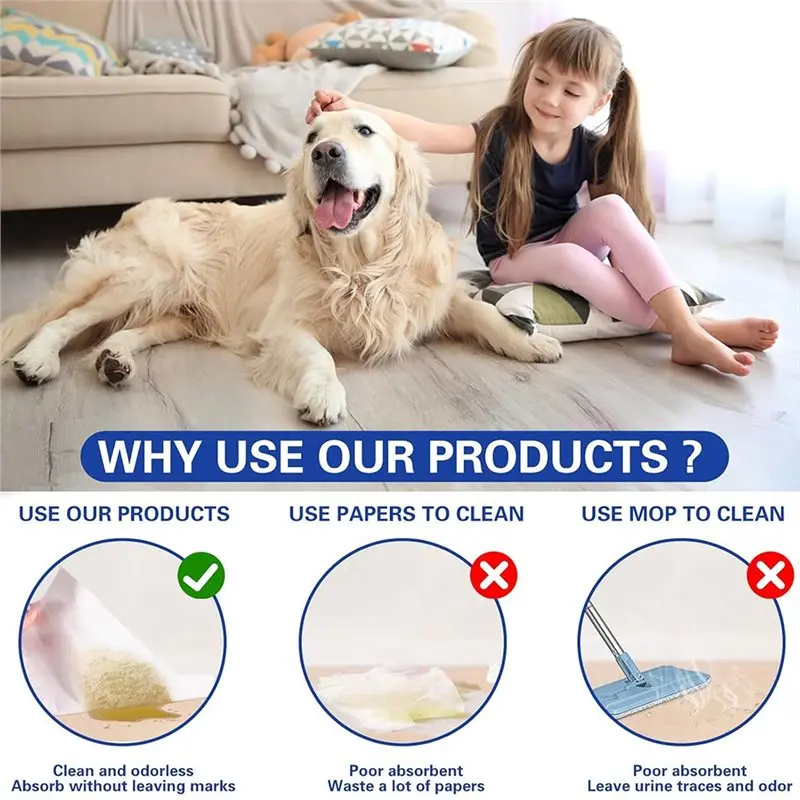 A36T-صفائح ماصة للبول للحيوانات الأليفة للاستعمال مرة واحدة 100 قطعة للكلاب-ورق ماص للبول بالماء للتنظيف يمتص بسرعة والأقفال #3