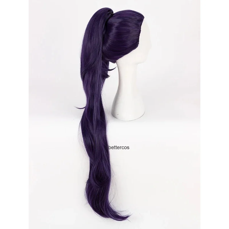 

COSda@Game OW Widowmaker / Amelie Lacroix Cosplay Wig 100cm Long Dark Purple With Clip Ponytail Heat Resistant Synthetic Wig + W