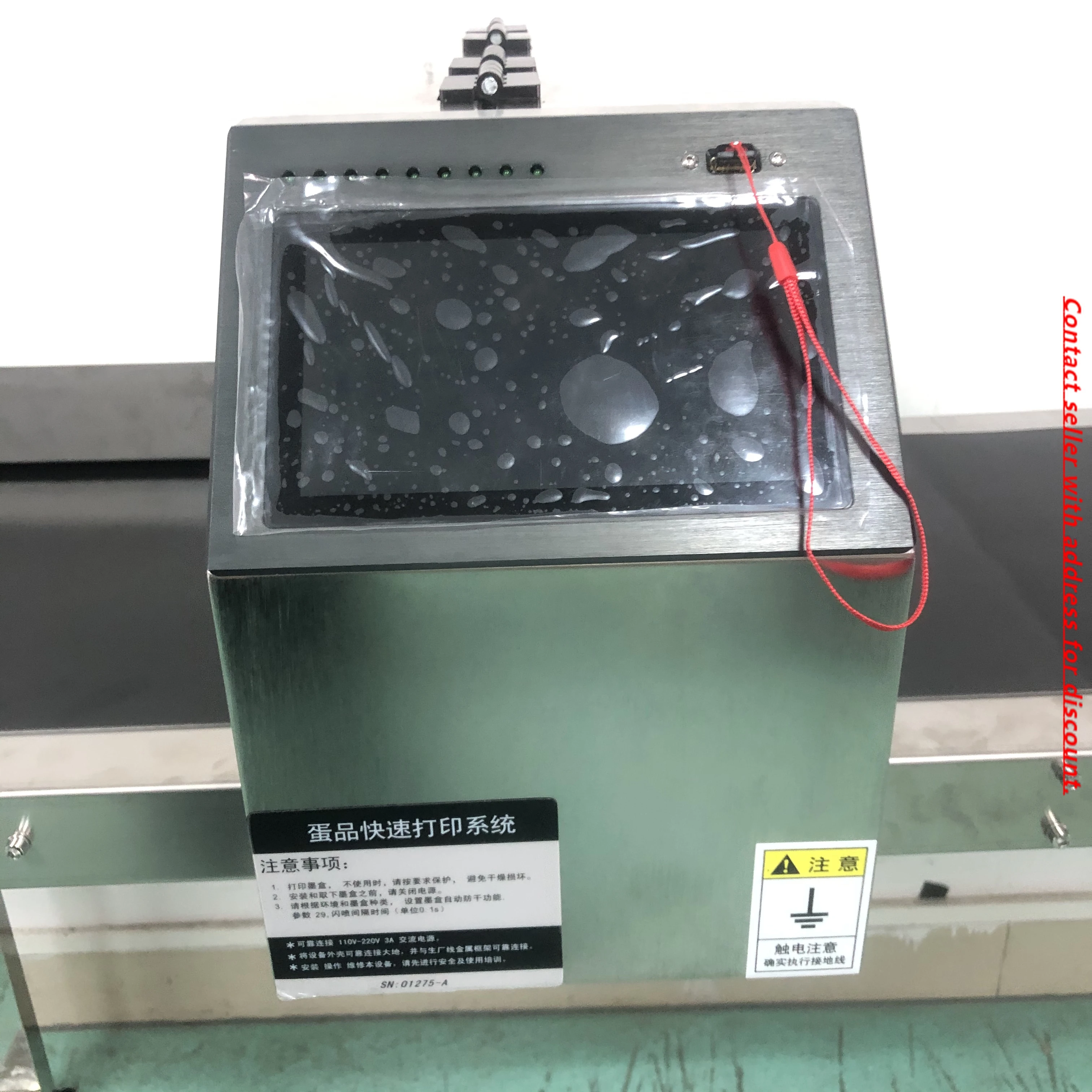 

Automatic Egg Inkjet Printer IPS-E200 6 Heads Egg Printing With Conveyor Print Color Egg Date Code Stamp Inkjet Machine