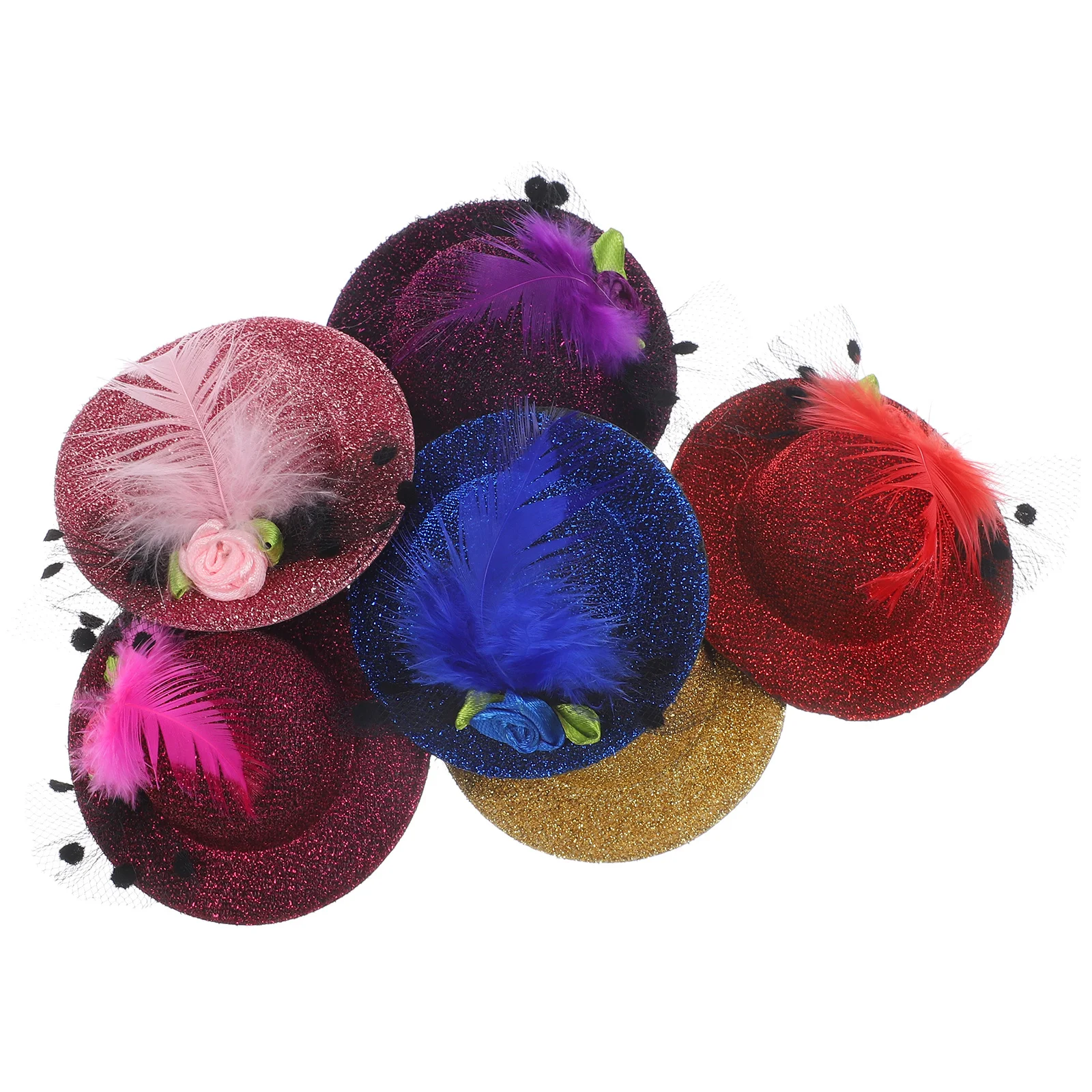 6 قطع من مشابك شعر القبعة الصغيرة، دبابيس شعر أنيقة على شكل بلوم، مشابك حفلات خفيفة الوزن، مشبك إكسسوارات شعر جميلة