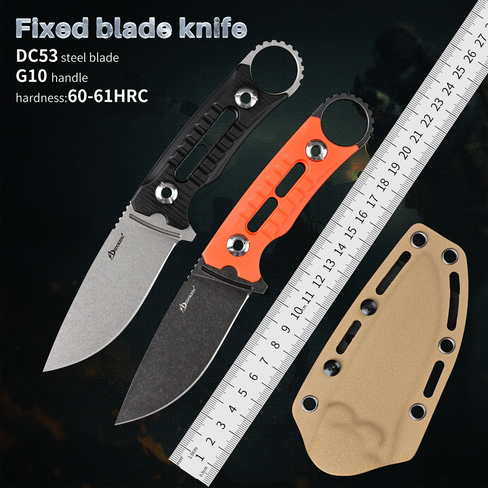 

High Quality DC53 Steel Outdoor Fixed Blade Knife Tactical EDC Tool Camping Survival Hunting Knives Fishing Cutting