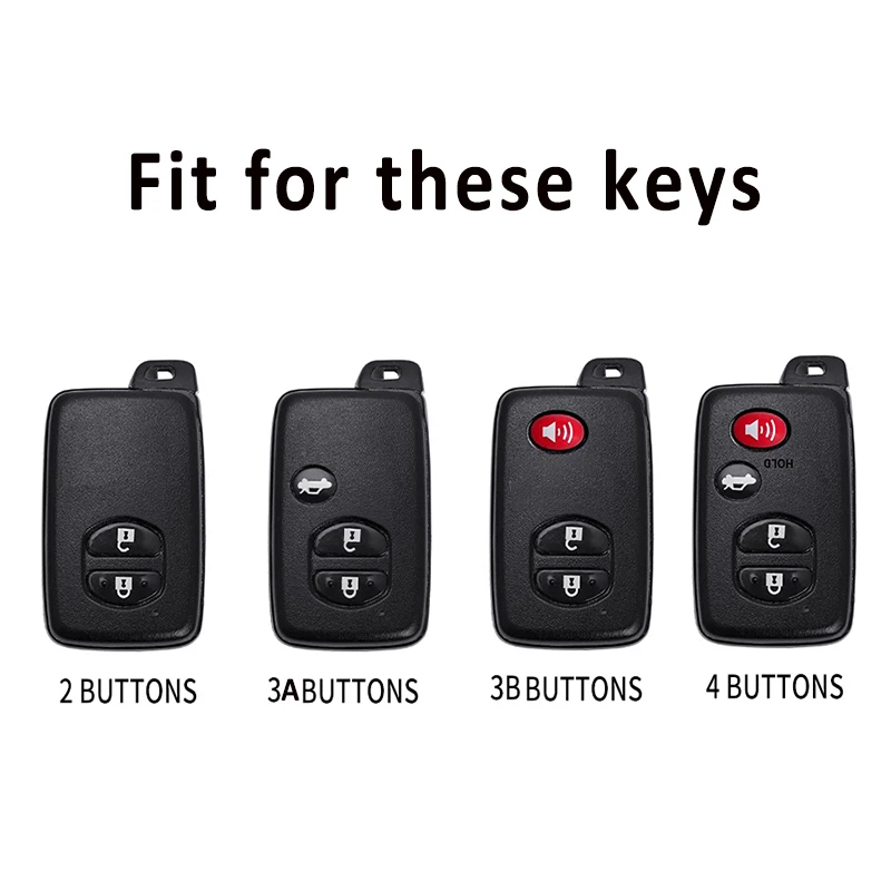 2/3/4 Botton for Toyota Land Cruiser LC200 Prado 150 Camry Prius Crown TPU Car Key Case Fob Cover Shell Keychain Accessories