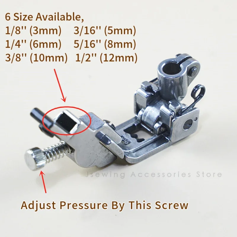 Elastic Presser Foot Fits Pegasus W500, W600, Siruba C007, F007, JACK K4, W4, JK-8659 Industrial Coverstitch Sewing Machines