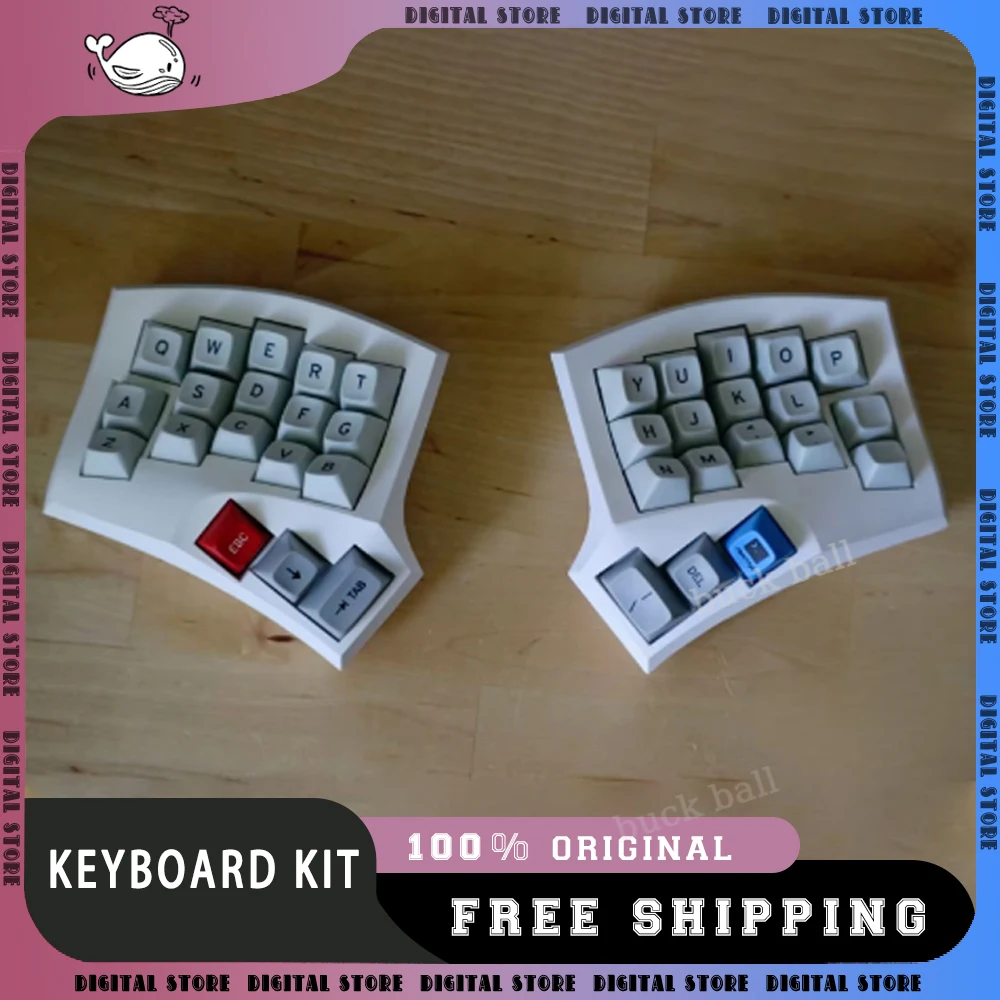 Cygnus Curved Split Keyboard Kit Mechanical Keyboard 2.4G Dongle Wireless Split Keyboard Kit 3x6/3x5 Custom Macintosh TV Vial