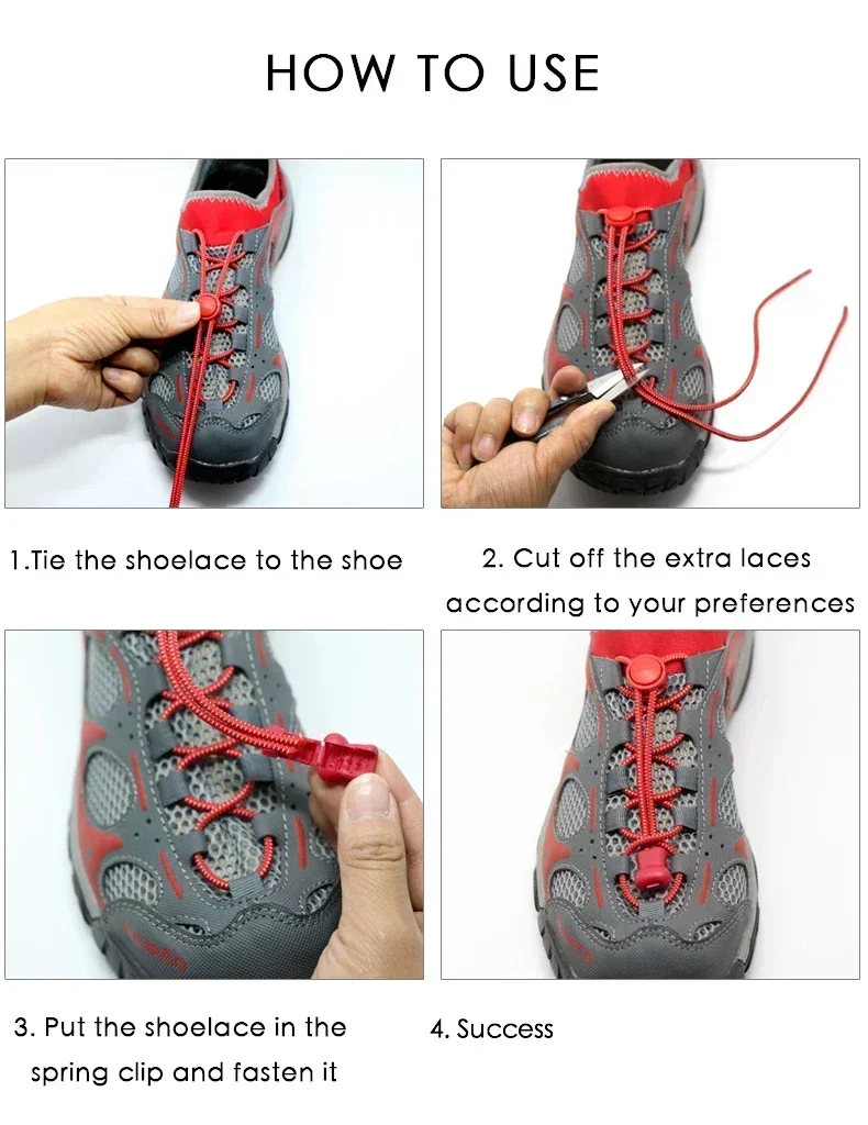 1 Pair Sports Elastic ShoeLaces No Tie Shoe Laces Kids Adult Lazy Locking Laces Shoe Accessories Lacets Elastique Shoelaces image 6
