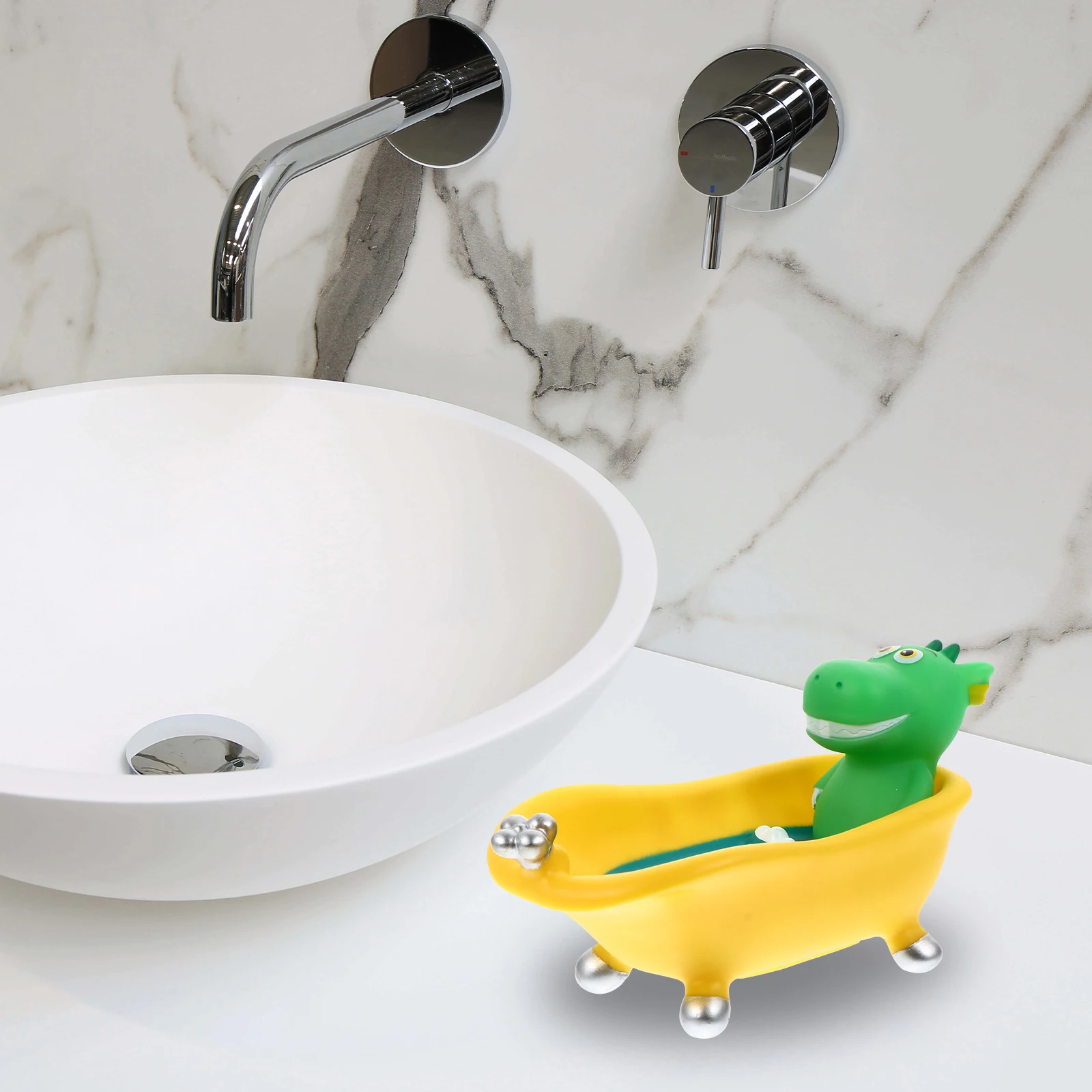 

1 pc Cartoon Soap Storage Box Drain Design Waterproof Home Use Sponge Drain Dish Dinosaur Soap Holder Multipurpose