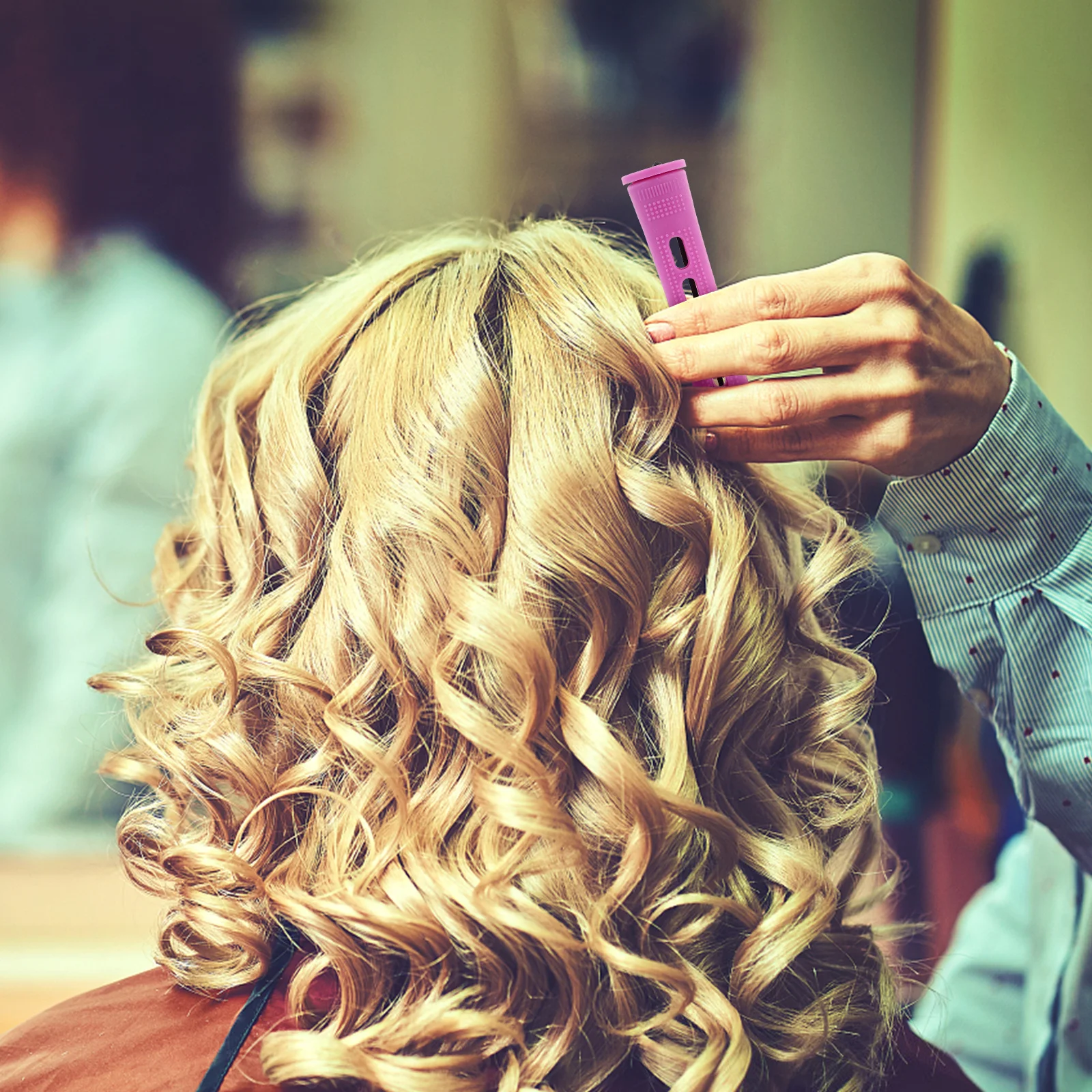 

30Pcs Hair Rollers Set Plastic Wave Curlers Natural Wavy Styling Tools for Home Travel Use Lightweight Portable DIY Hairdressing